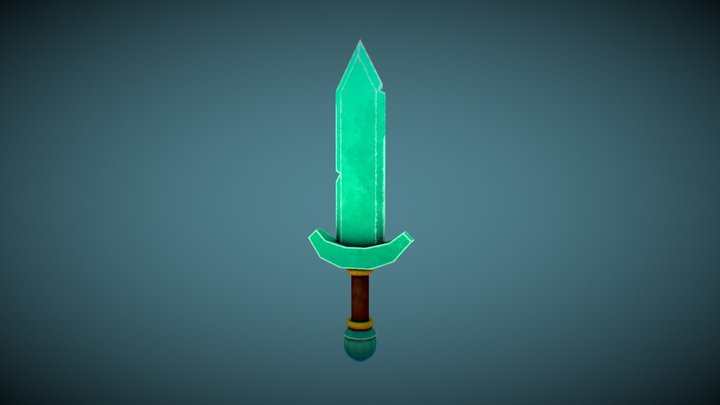Diamond Sword - Lowpoly & Hand-Painted 3D Model
