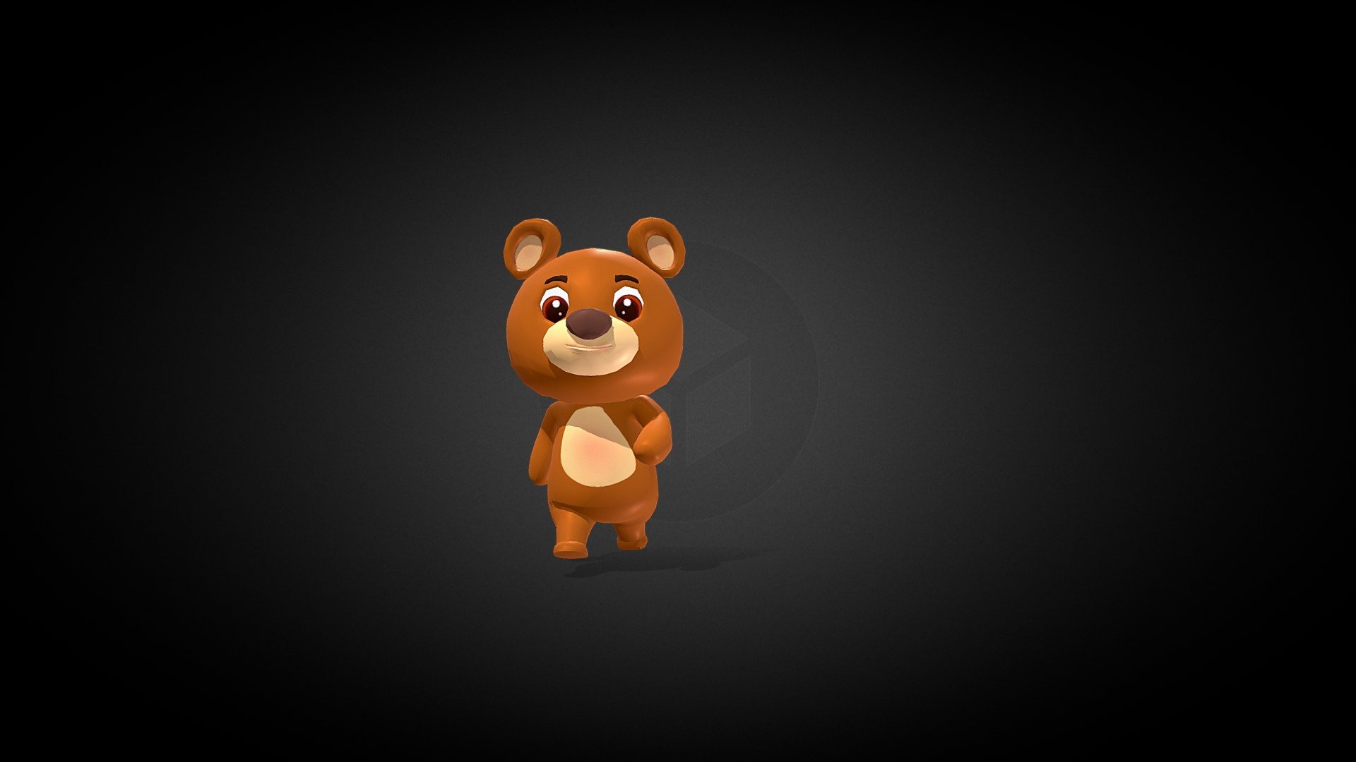 OBJ file BEAR CARTOON BEAR 3d model animated for blender-fbx-unity