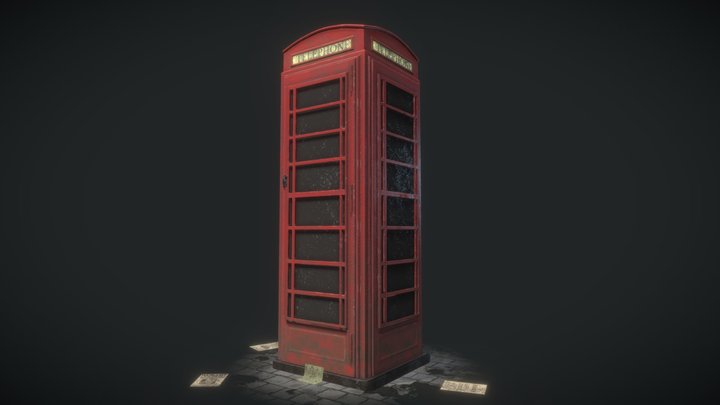 Dirty Old Phone Booth 3D Model