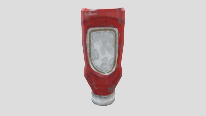 Dirty Ketchup Bottle 3D Model