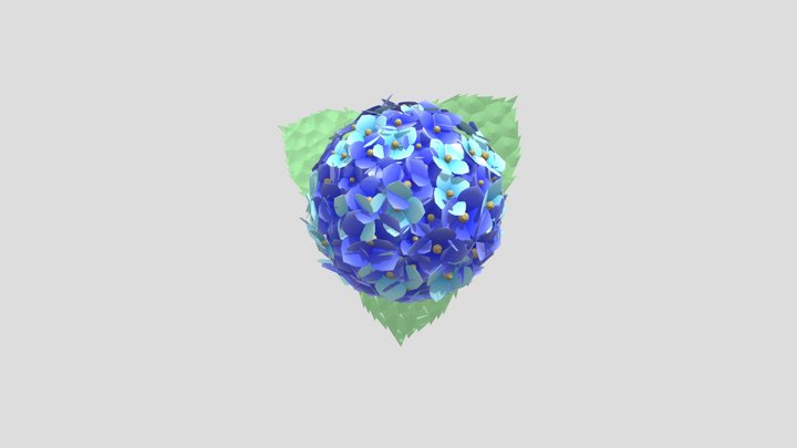 hydrangea earrings 3D Model