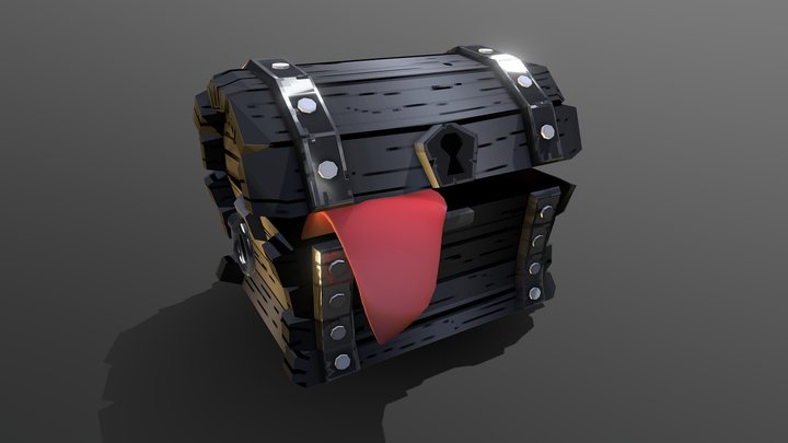 Pixelart chest 3D Model