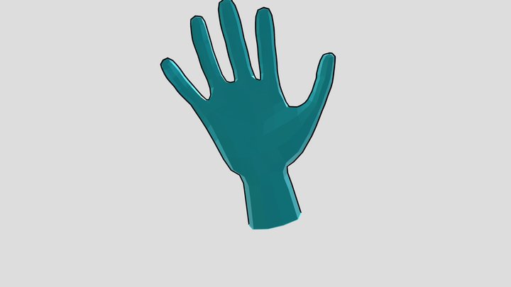 Cyan Among  us hand for animation 3D Model