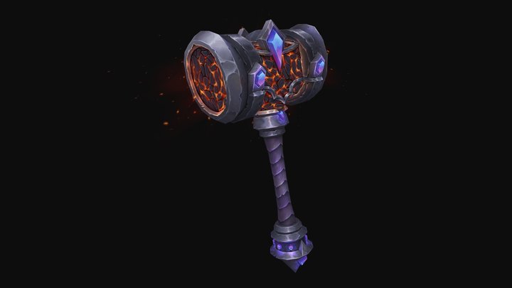 Stylized dwarven hammer 3D Model