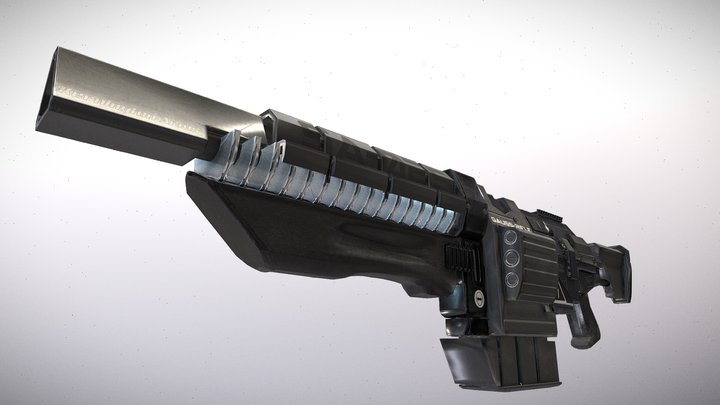 Sci-fi Gauss Rifle 3D Model
