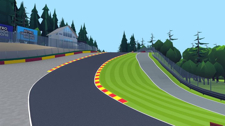 Cartoon Race Track Spa 3D Model