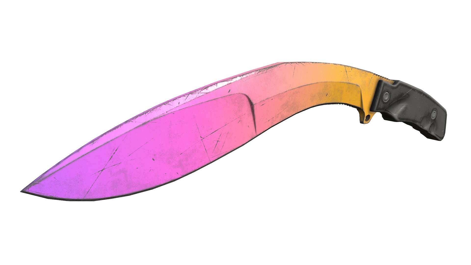 knife fox extreme tactical KUKRI low poly fade
