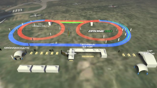 Szeged Airport map 3D Model