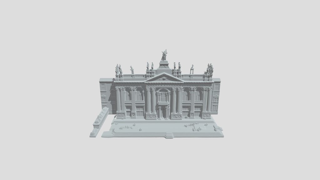 Facade of a Neoclassical Building with Statues