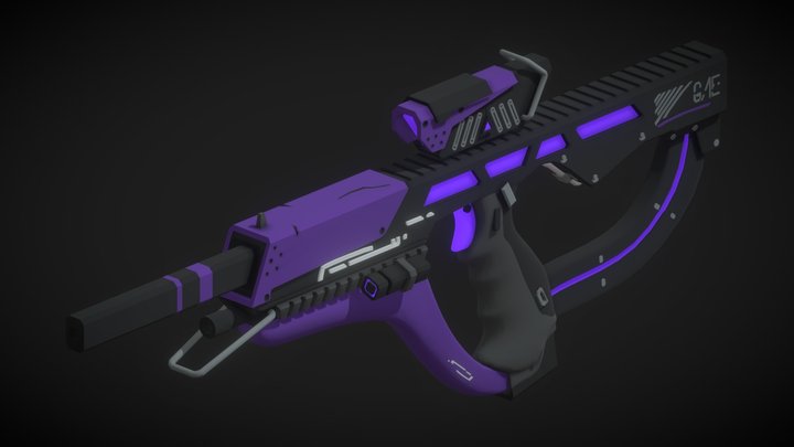 Sci-fi SMG T12 3D Model