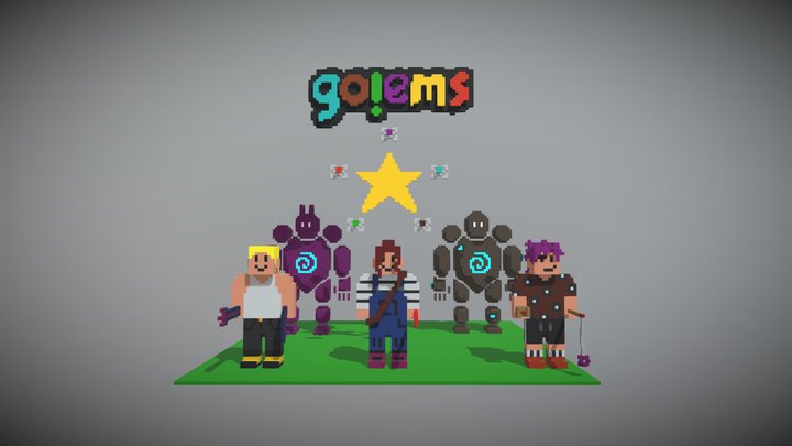 Golems MagicaVoxel Scene 3D Model