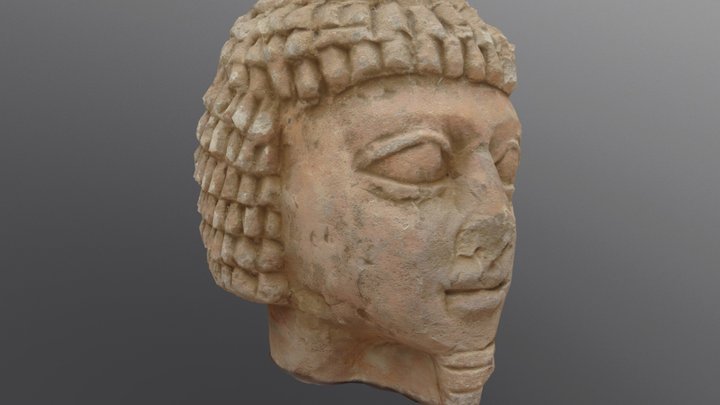 Egyptean Stone Head 3D Model