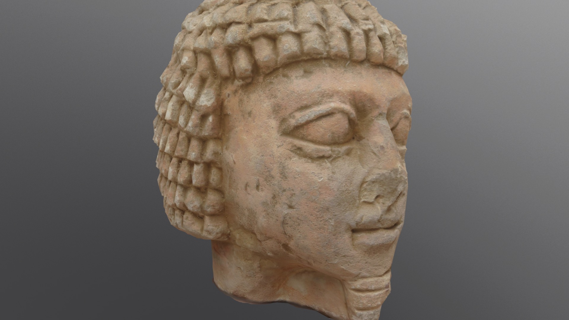3D model Egyptean Stone Head - This is a 3D model of the Egyptean Stone Head. The 3D model is about a stone sculpture of a man.