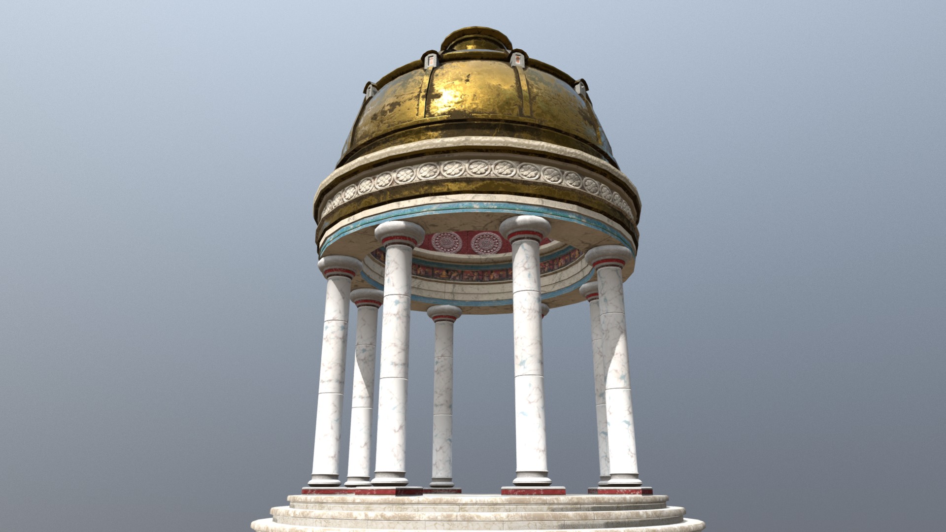 3D model Ancient Greek Temple - This is a 3D model of the Ancient Greek Temple. The 3D model is about a tall tower with columns.