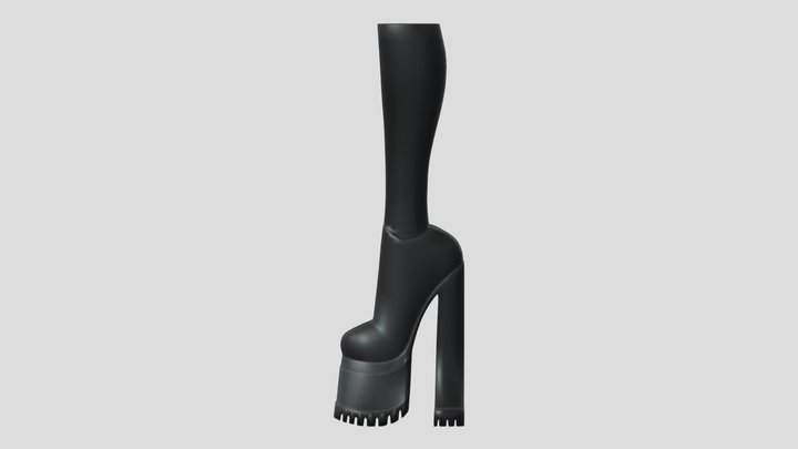Lorena Chunky High Heel Platform Boots 3D Model