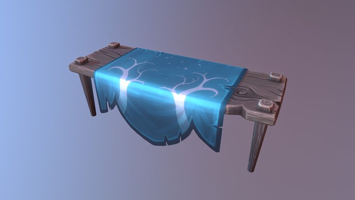 Hand Painted Wizard's Table 3D Model