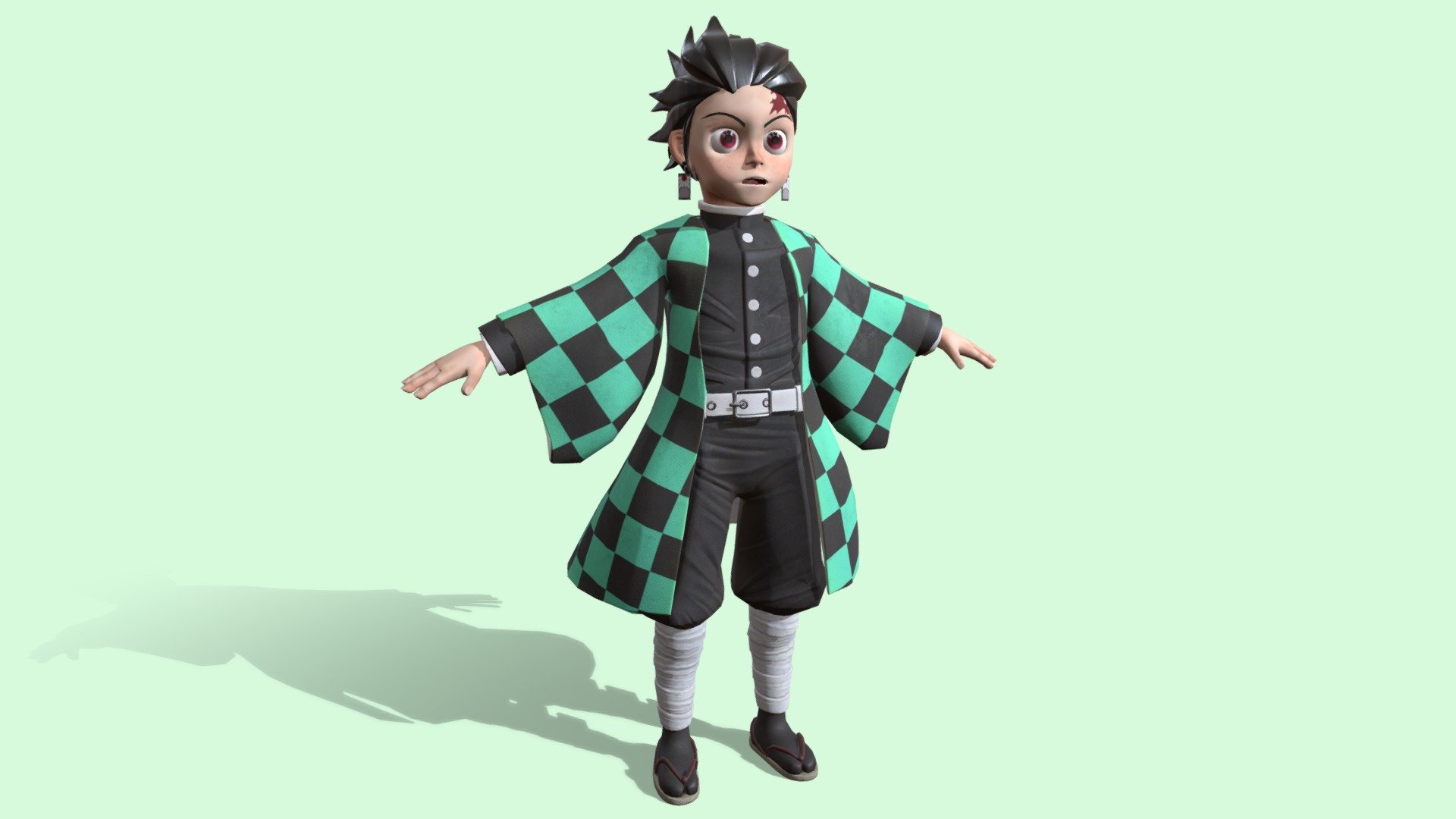 Tanjiro Kamado 3D Model 3D model rigged