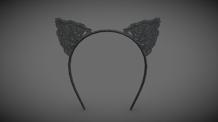 Cat Ears Headband - low poly 3D Model