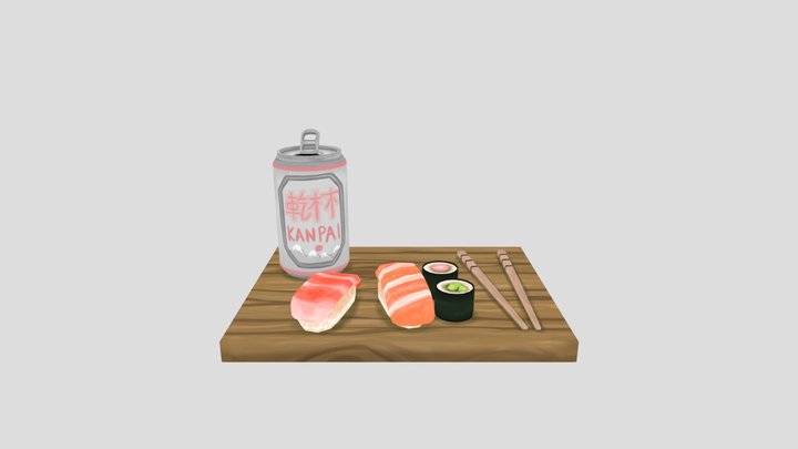 Sushi plate 3D Model