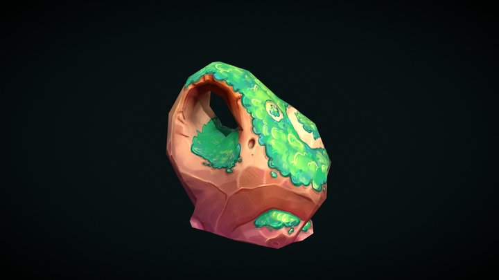 Stylized Rock Game Asset :: LOD2 3D Model