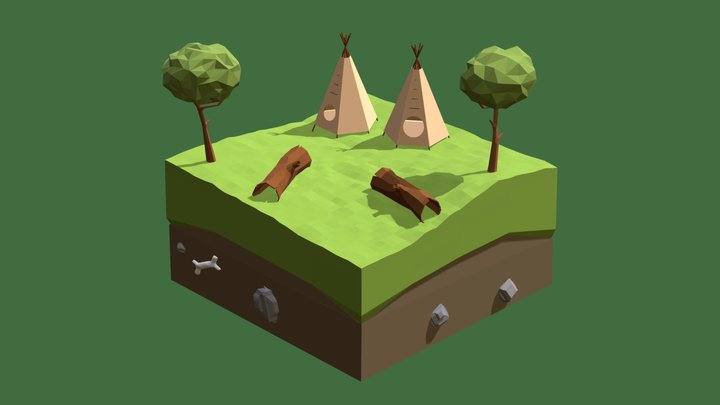 tipi in the forest 3D Model