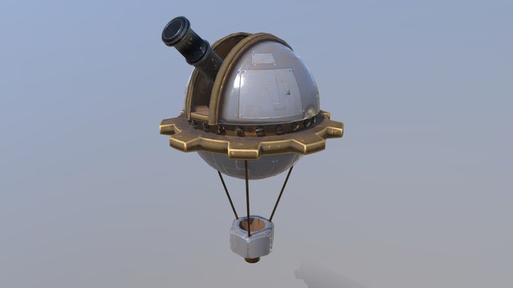 Steampunk air balloon 3D Model
