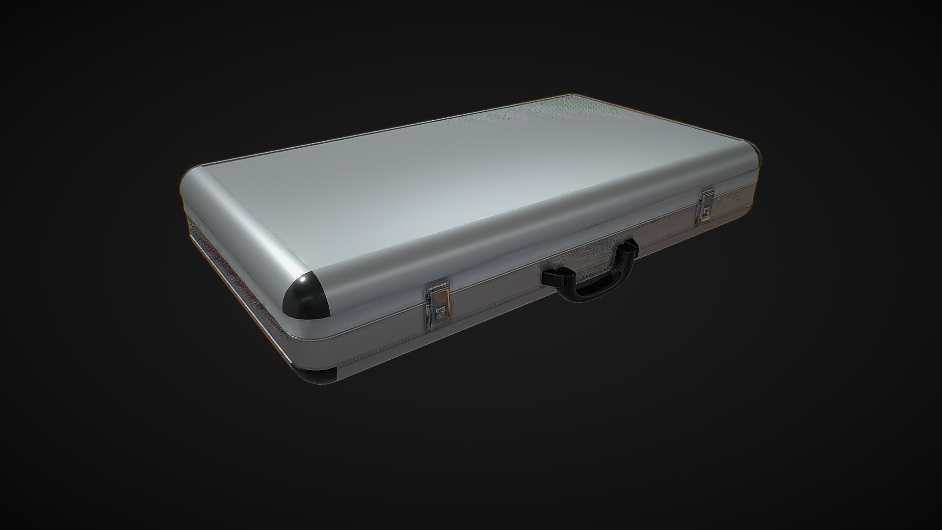 3D model Aluminum Briefcase - This is a 3D model of the Aluminum Briefcase. The 3D model is about a white rectangular object.