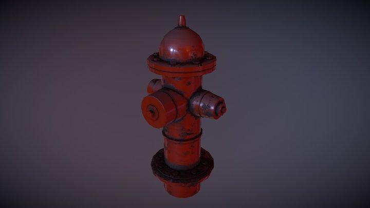 Game Ready Fire Hydrant Low Poly 3D Model
