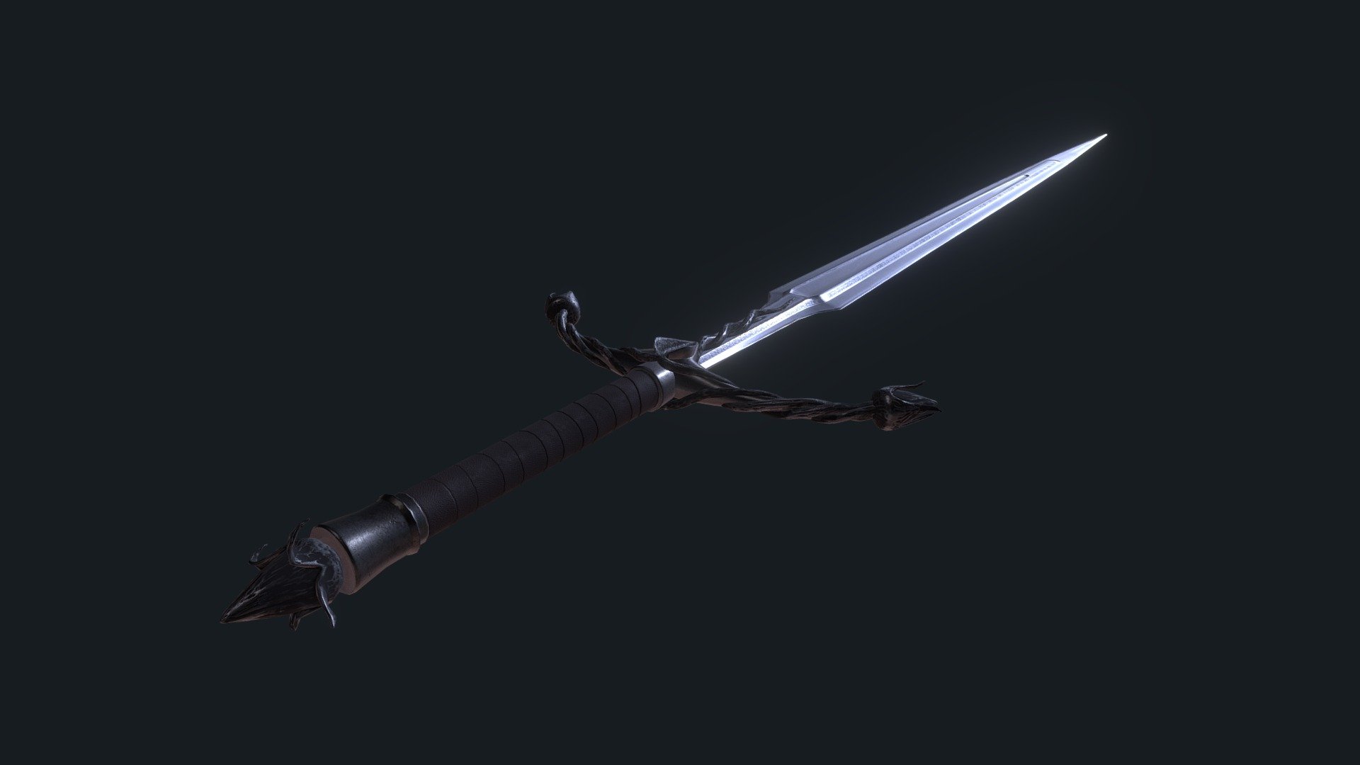 Sword with a plant-themed design - Download Free 3D model by trivial ...