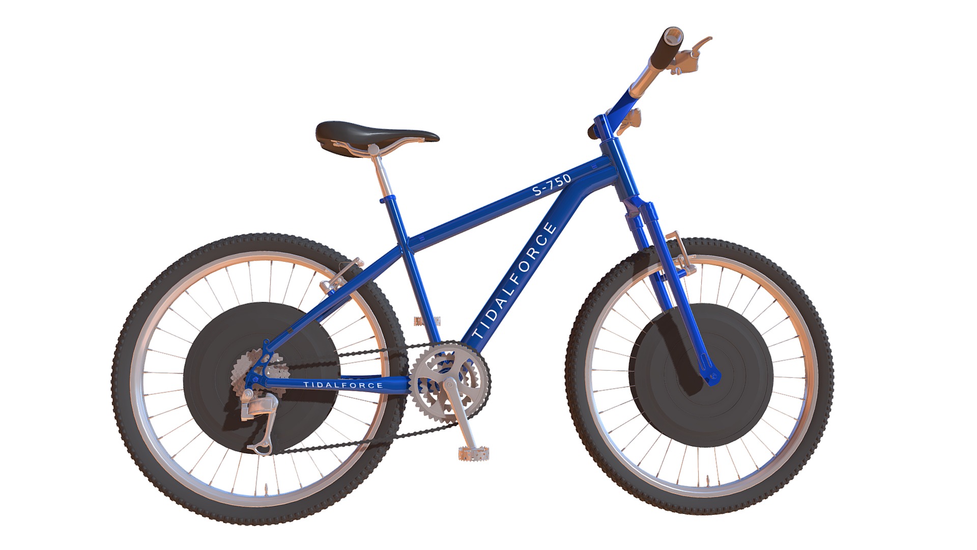 3D model Mountain Bike - This is a 3D model of the Mountain Bike. The 3D model is about a blue and black mountain bike.