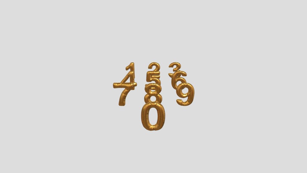 Metallic Golden Numeral Balloon
