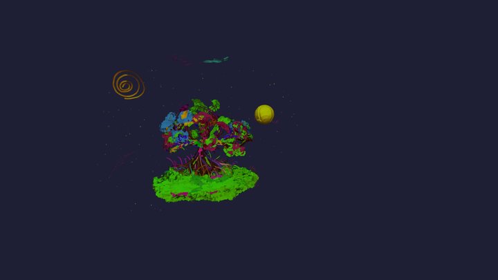 island in the space 3D Model
