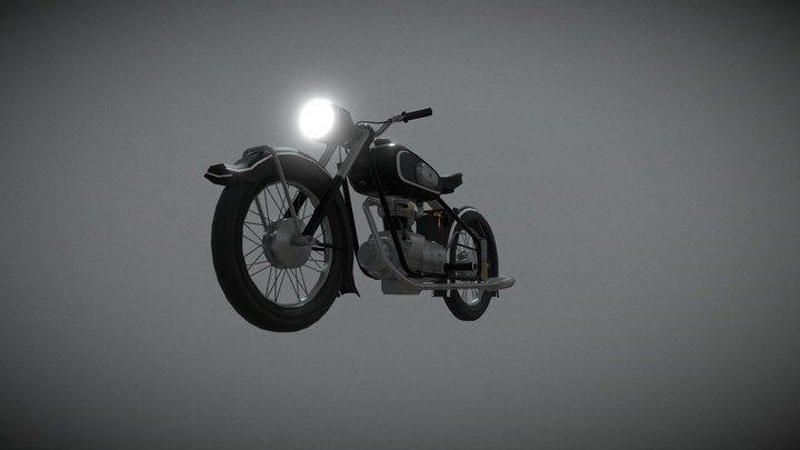 badass skeleton motorcycle (1953 bmw r25) 3D Model