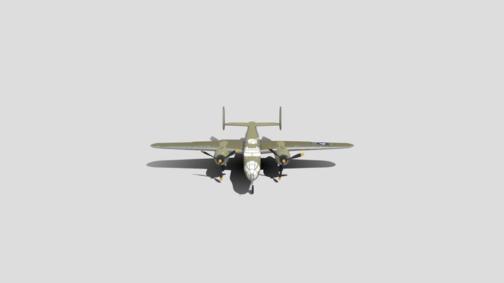 B-25 Bomber Plane (From War Thunder) 3D Model