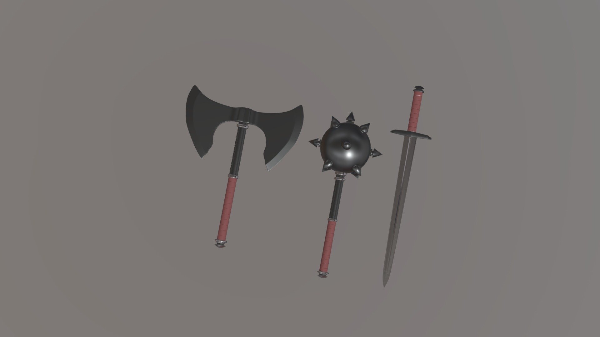Melee Weapons Pack (Mace, Axe, Sword) Download Free 3D model by
