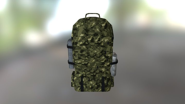 Backpack-2_steppe camuflage 3D Model