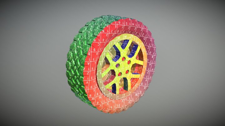Low Poly Jeep Gladiator Wheel For Texturing 3D Model