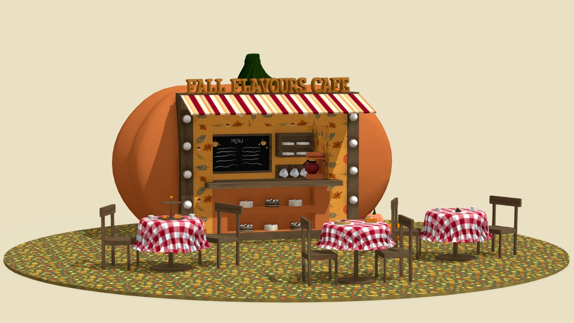 Fall Flavours Cafe - 3D model by emzinger [27bf6f4] - Sketchfab