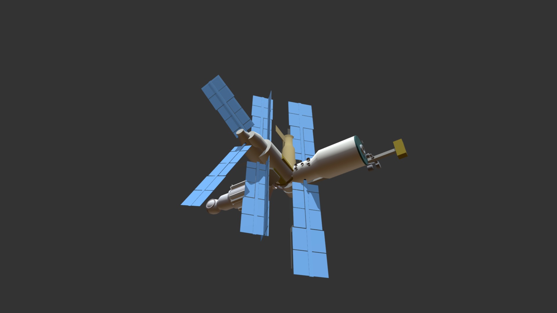3D model Mir - This is a 3D model of the Mir. The 3D model is about a satellite in space.