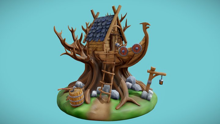 Vicky The Viking Treehouse 3D Model