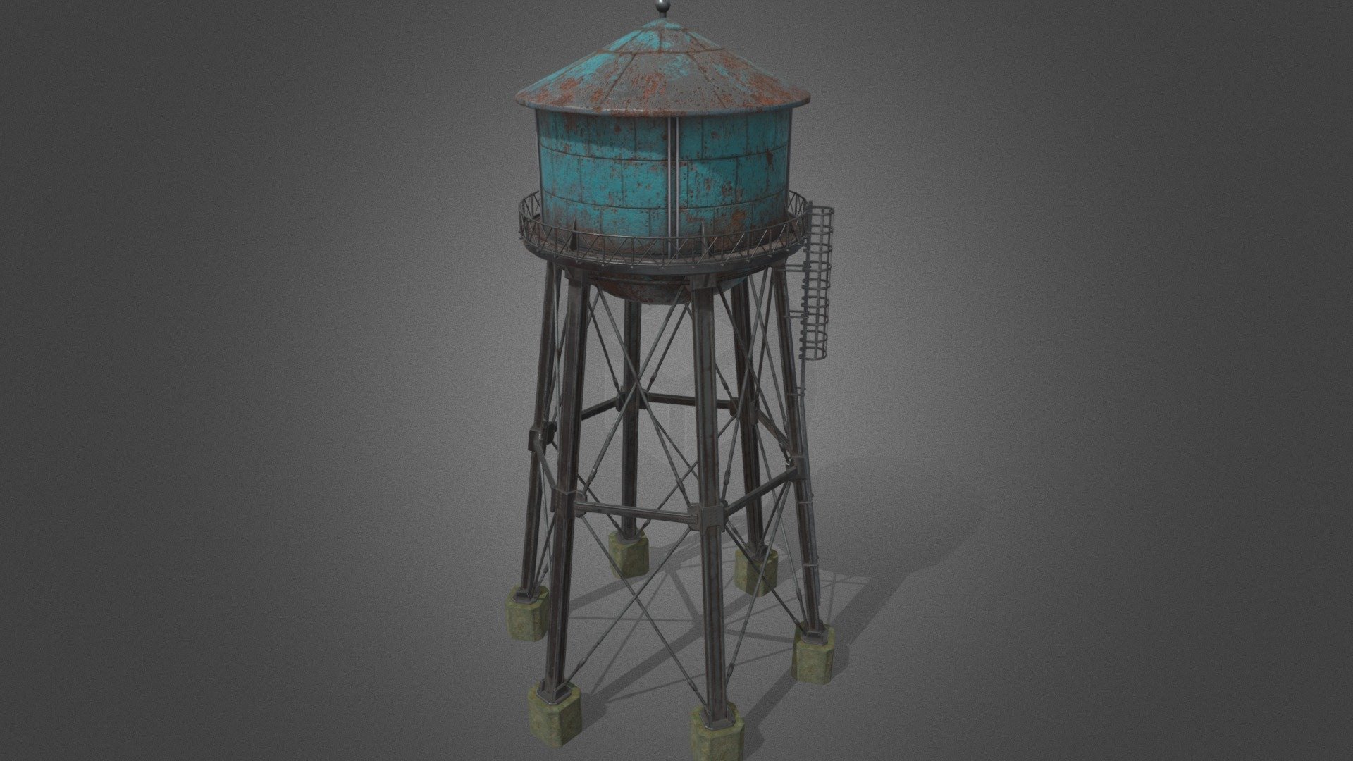 Old Rusty Water Tank - 3D model by Ali 3D (@ali3dexpress) [27c1eeb ...