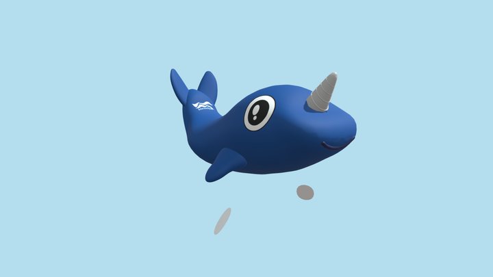 Pool Toy - Narwhal Happy 3D Model