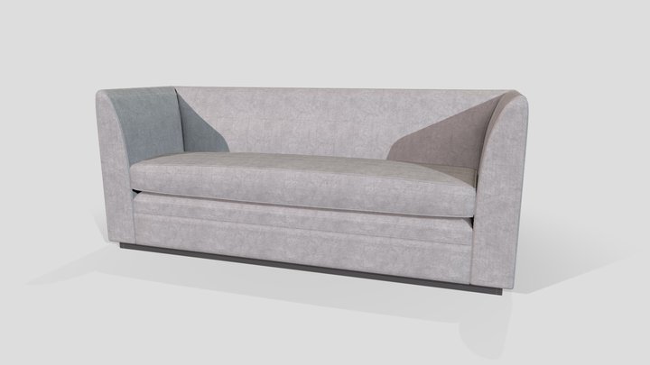 White Velvet Sofa 3D Model