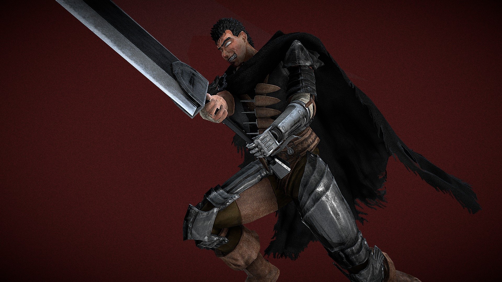 Майнкрафт пе берсерк. Гатс Берсерк 3д. Berserk Armor 3d model. Берсерк ДС 3. Кристиан Бэйл Берсерк Гатс.