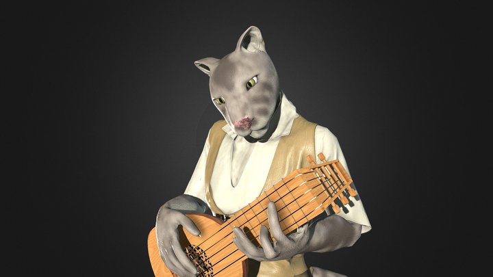 DnD Character - Tabaxi bard 3D Model
