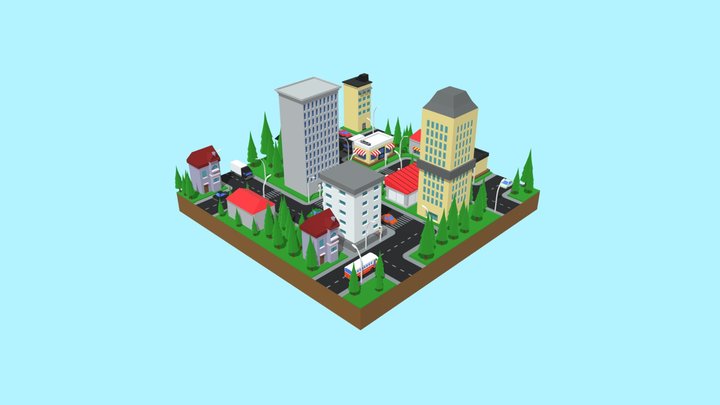 City low-poly 3D Model