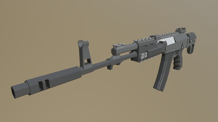 Low Poly AK-12 3D Model