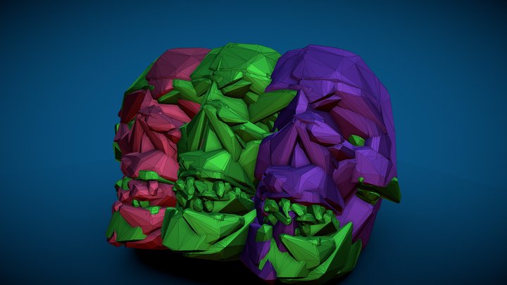 Tri-Skull 3D Model
