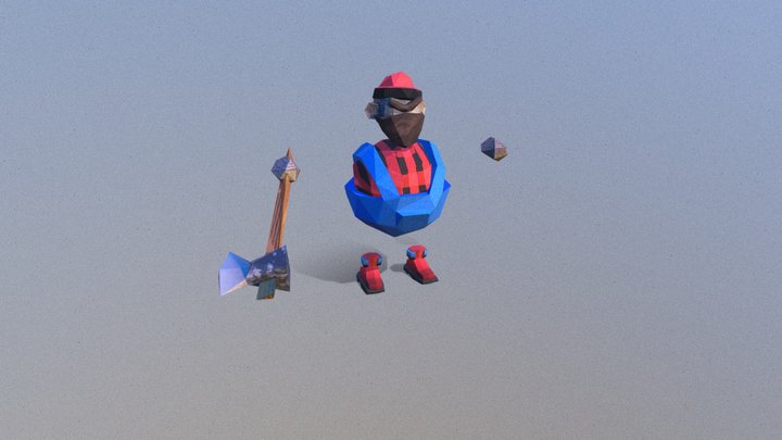 IMPACT — Jack — Low poly character (baked) 3D Model