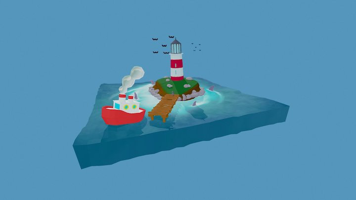 The Lighthouse island 3D Model